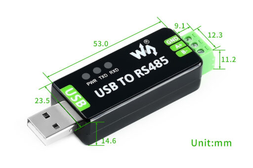 Convertor industrial USB – RS485 Waveshare FTDI dimensiuni